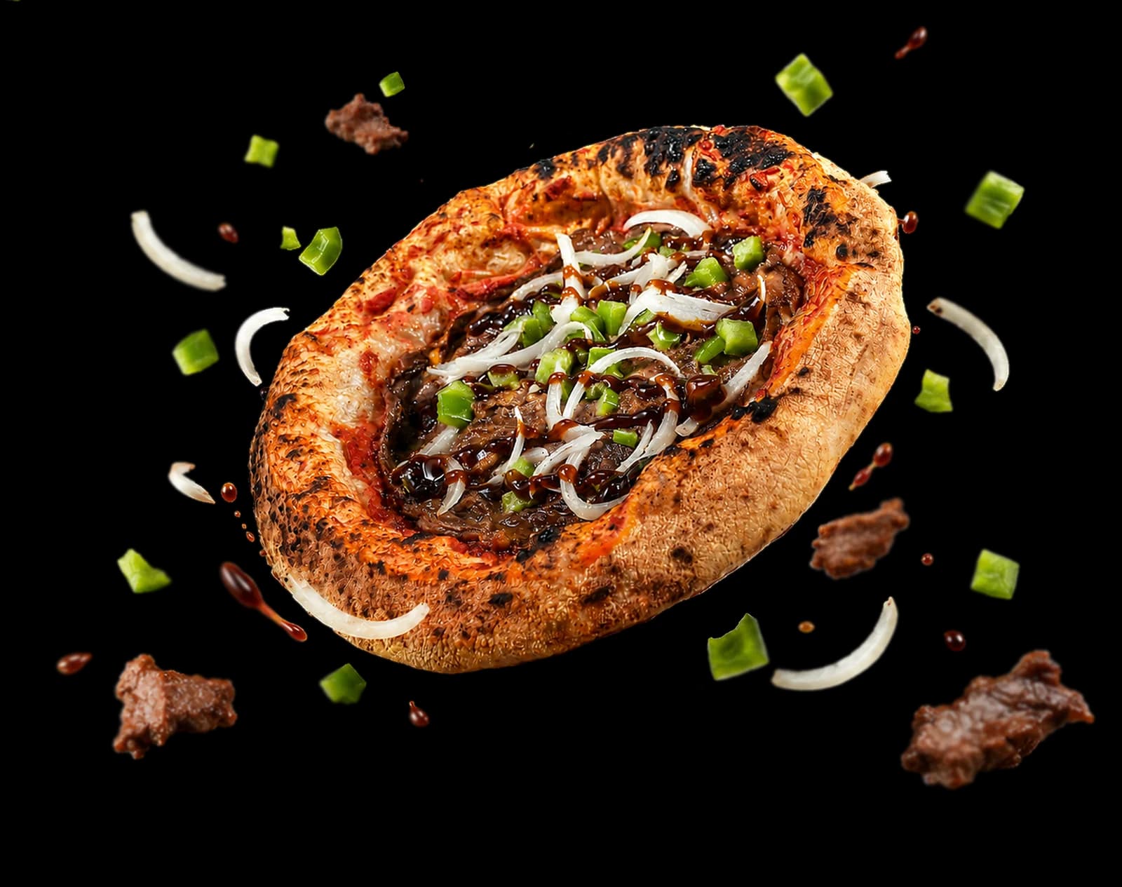 Saucy BBQ Wagyu pizza